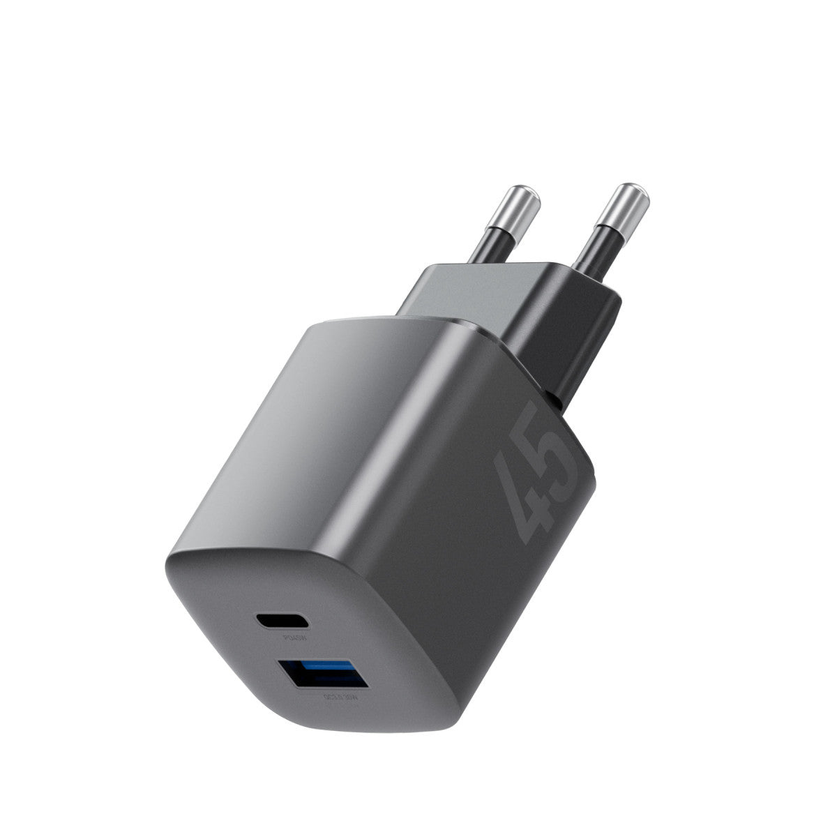 Energea AmpCharge Mini 45 1 Adet 45W Type-C ve 30W USB Çıkışlı PD PPS QC 3.0 GaN Hızlı Şarj Aleti