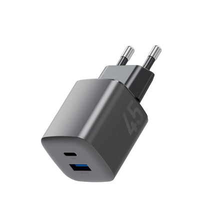 Energea AmpCharge Mini 45 1 Adet 45W Type-C ve 30W USB Çıkışlı PD PPS QC 3.0 GaN Hızlı Şarj Aleti
