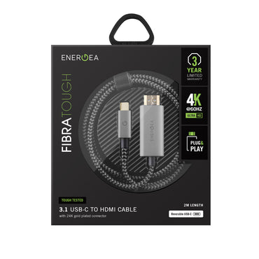 Energea FibraTough 2M 4K 60 Hz Type-C to HDMI Kablo