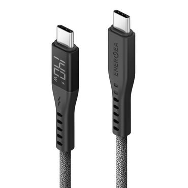Energea Flow 1.5M 240W Dijital Göstergeli Type-C to Type-C PD Hızlı Şarj Kablo