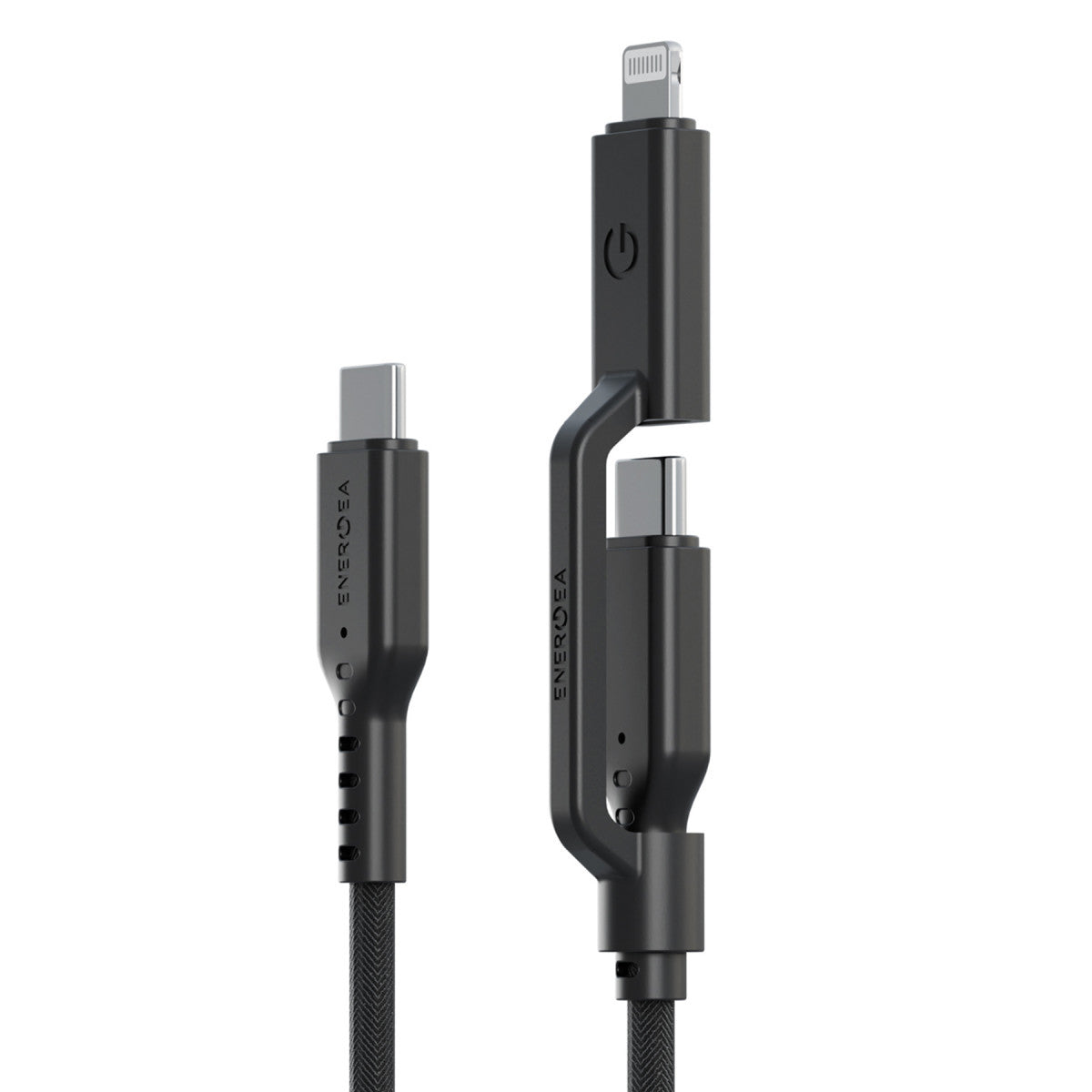 Energea Flow Duo 2in1 1.5M 240W Type-C to Type-C ve Lightning PD Hızlı Şarj Kablo