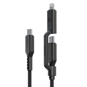 Energea Flow Duo 2in1 1.5M 240W Type-C to Type-C ve Lightning PD Hızlı Şarj Kablo