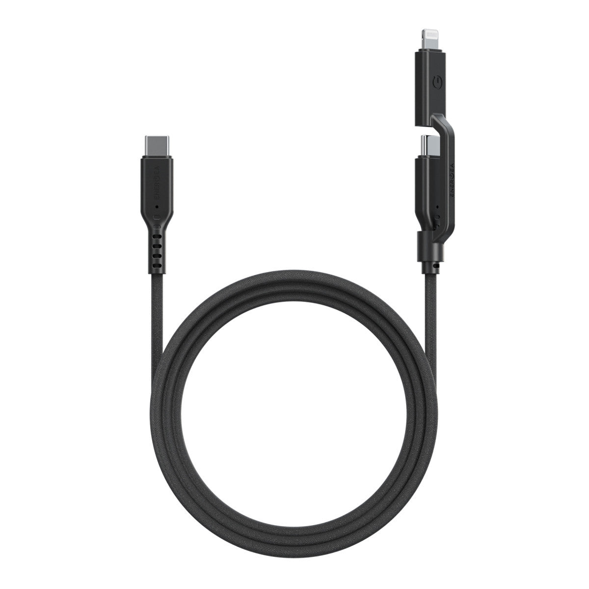 Energea Flow Duo 2in1 1.5M 240W Type-C to Type-C ve Lightning PD Hızlı Şarj Kablo