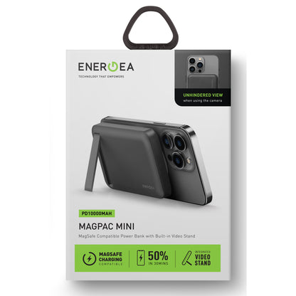 Energea MagPac Mini 10.000 mAh 20W Type-C Çıkışlı 15W Kablosuz Şarj Destekli Stant Özellikli Magsafe Powerbank