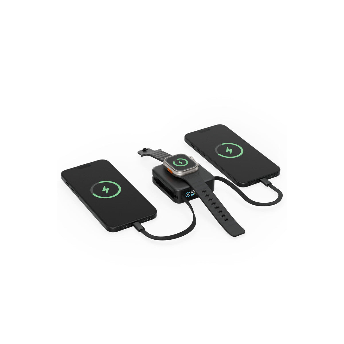 Energea MagPac Mini Plus Dijital Göstergeli 10.000 mAh 2 Adet 20W Type-C Kablolu 1 Adet 20W Type-C ve 15W Kablosuz Şarj Çıkışlı PD Hızlı Şarj Magsafe Powerbank