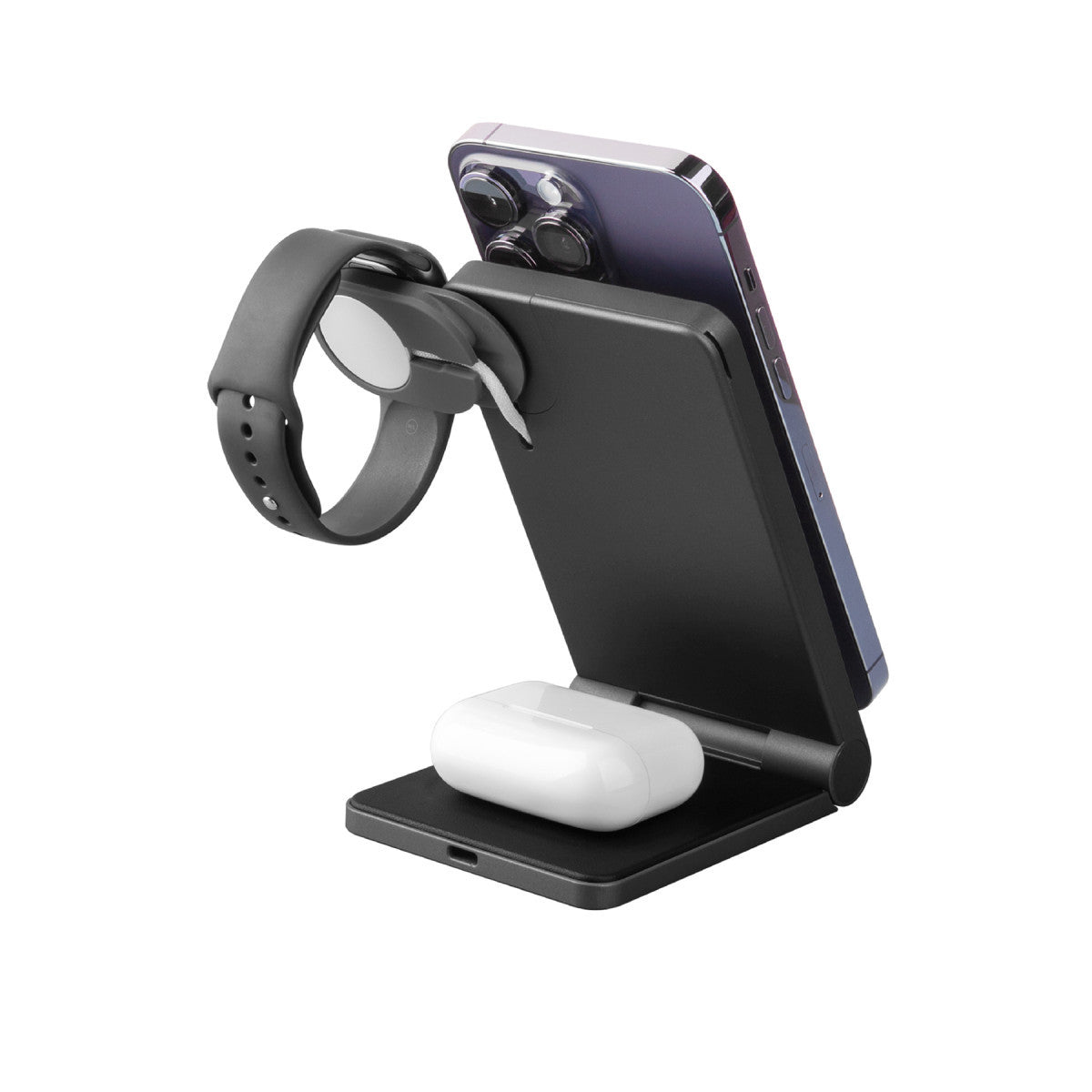 Energea MagTrio 3in1 Katlanabilir 15W Telefon Saat Airpods Masaüstü Hızlı Şarj Standı