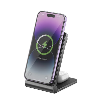 Energea MagTrio 3in1 Katlanabilir 15W Telefon Saat Airpods Masaüstü Hızlı Şarj Standı