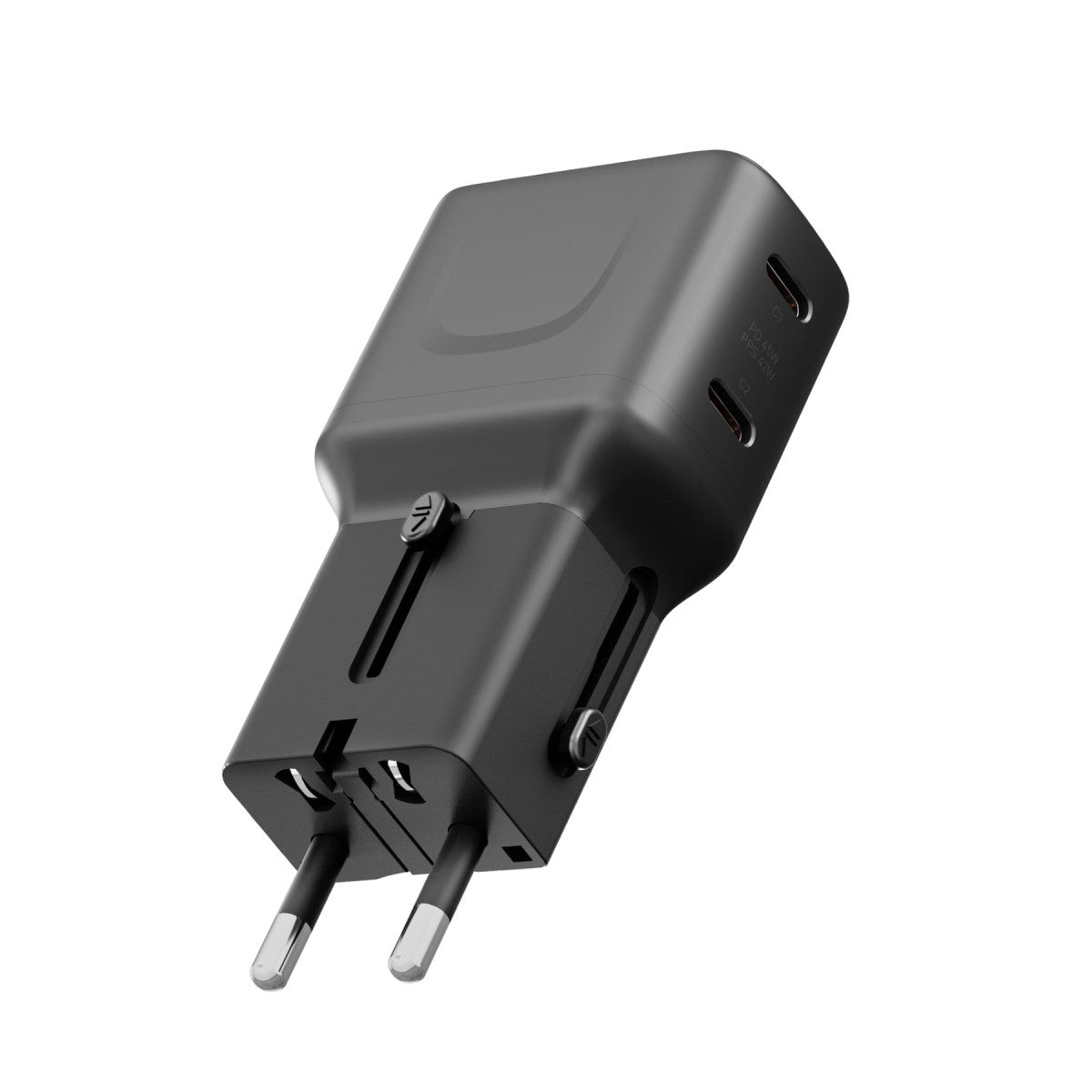 Energea TravelGo 65W 2 Adet Type-C Çıkışlı PD PPS GaN Hızlı Şarj Aleti