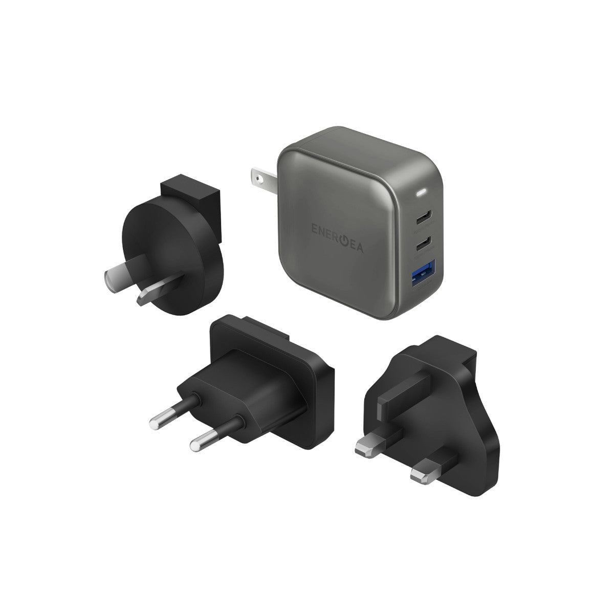 Energea TravelWorld Universal GaN66 2 Adet 65W Type-C ve 1 Adet 36W USB 3.0 Çıkışlı Hızlı Şarj Aleti