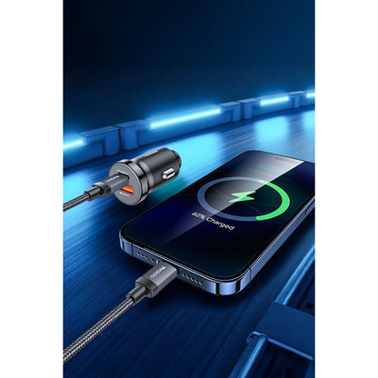 Yesido Y72 1 Adet 30W Type C ve 1 Adet 30W USB Çıkışlı PD Hızlı Araç Şarj Cihazı