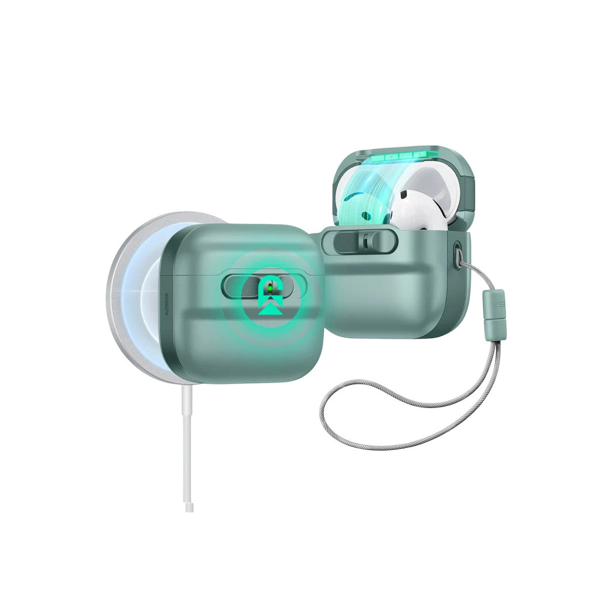 ESR Apple Airpods 4 (4.nesil) Pulse FlickLock Magsafe Şarj Destekli Kilitli Kılıf