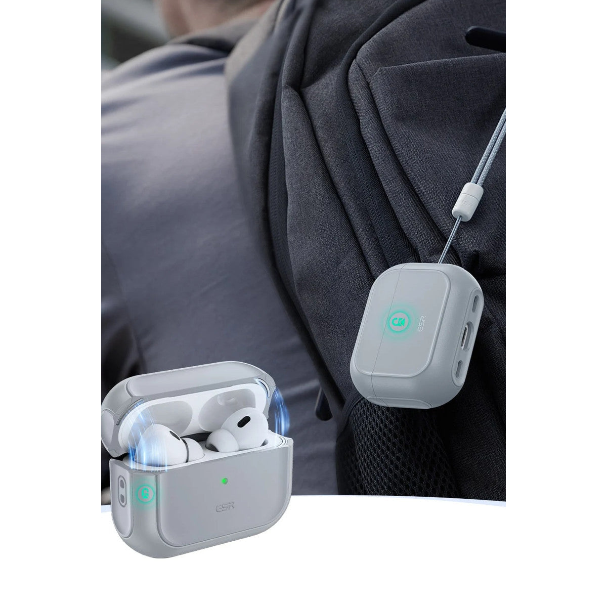 ESR Apple Airpods Pro 2 (2.Nesil) Orbit Hybrid Magsafe Şarj Destekli Kılıf