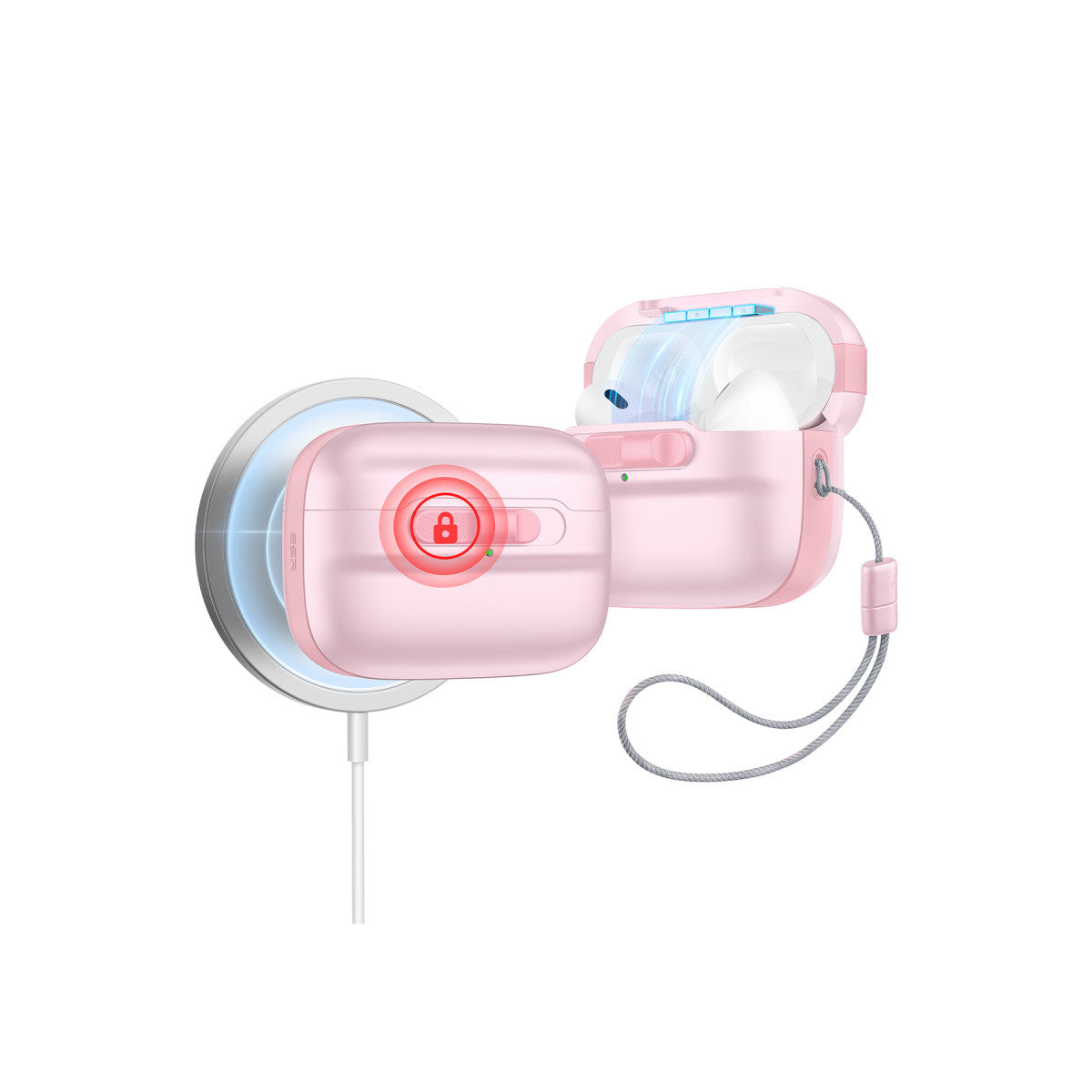 ESR Apple Airpods Pro 2 (2.Nesil) Pulse Magsafe Şarj Destekli Kilitli Kılıf