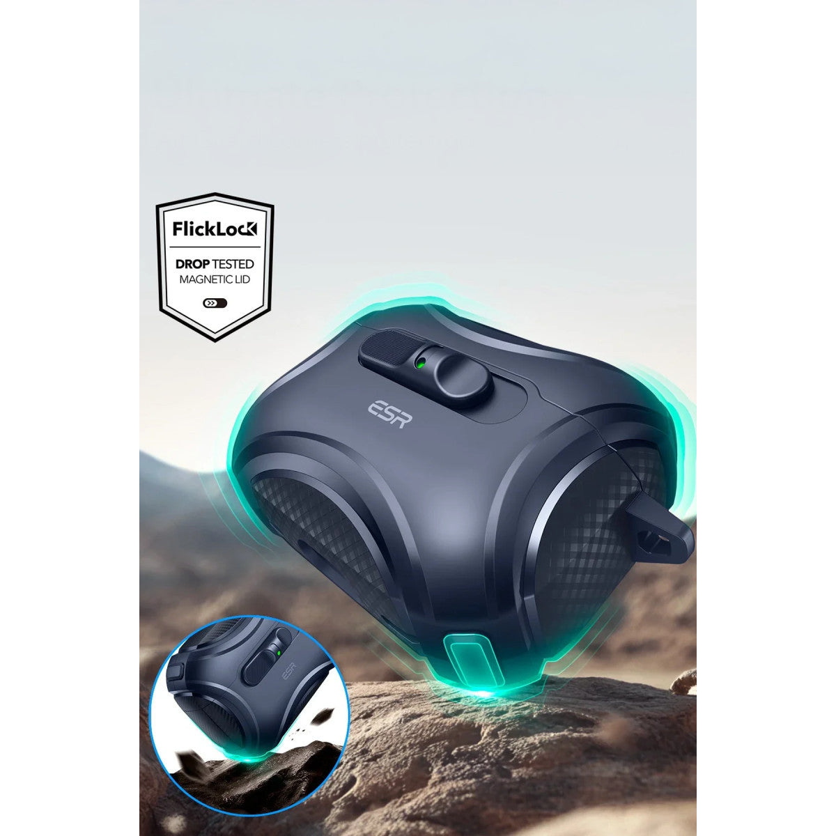 ESR Apple Airpods Pro 3 (3.nesil) Cyber FlickLock Magsafe Şarj Destekli Kilitli Kılıf
