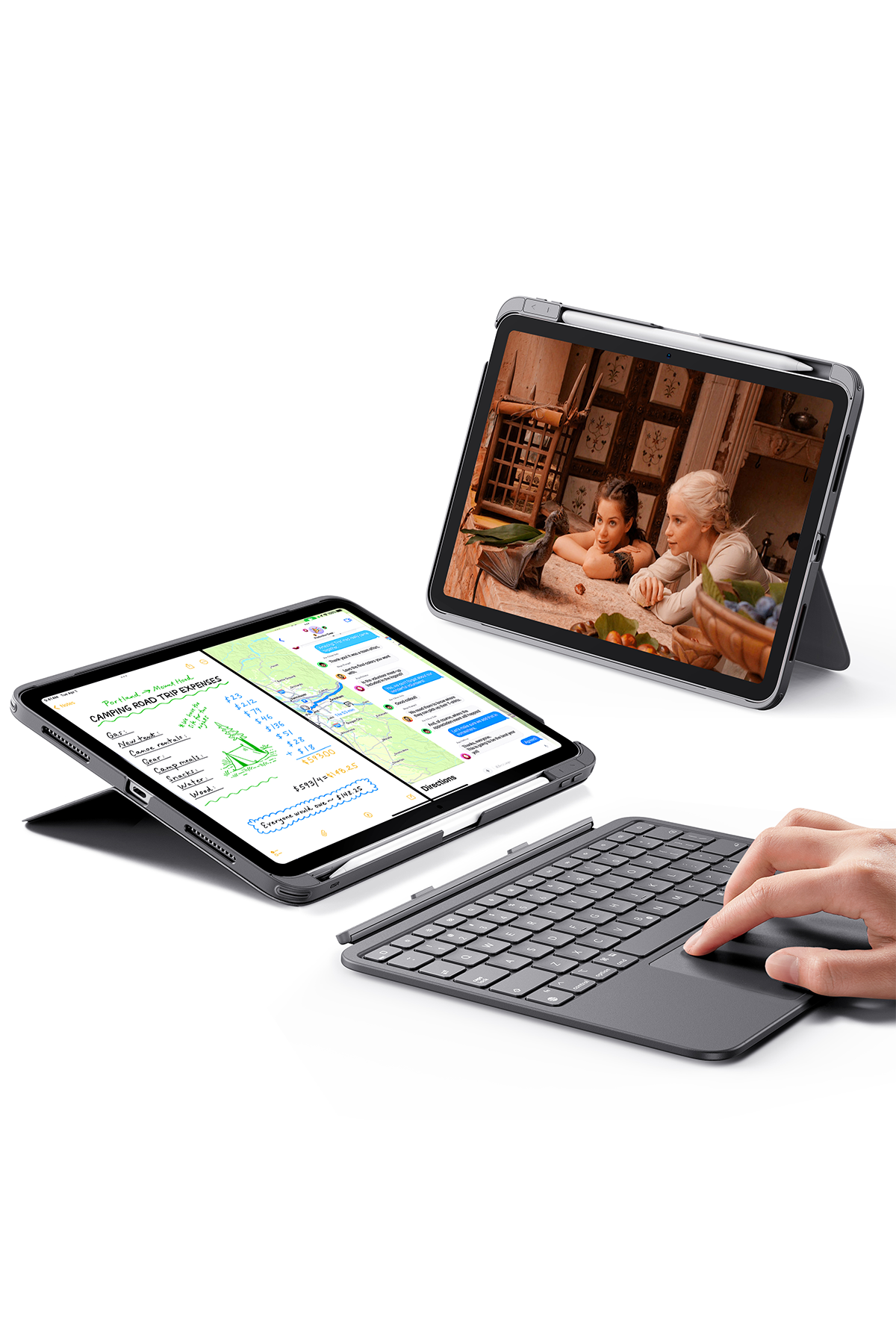 ESR Apple iPad 2022 10.9 (10.nesil) Flex Klavyeli Tablet Kılıfı - Gri