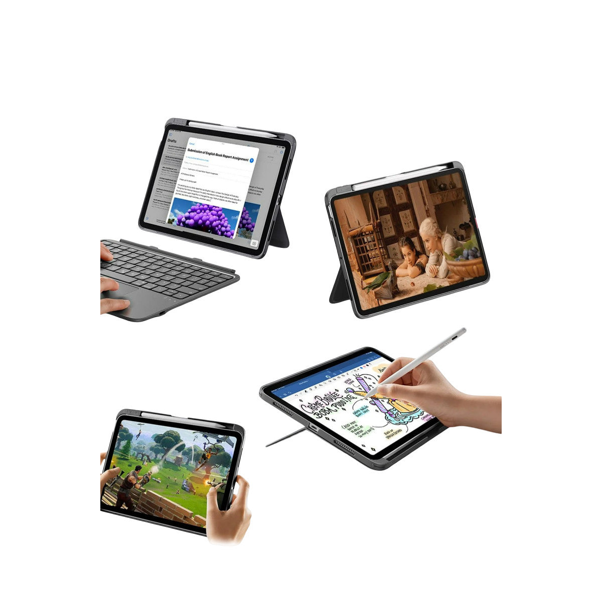 ESR Apple iPad 2025 10.9 10.Nesil (A16) Flex Klavyeli Tablet Kılıfı
