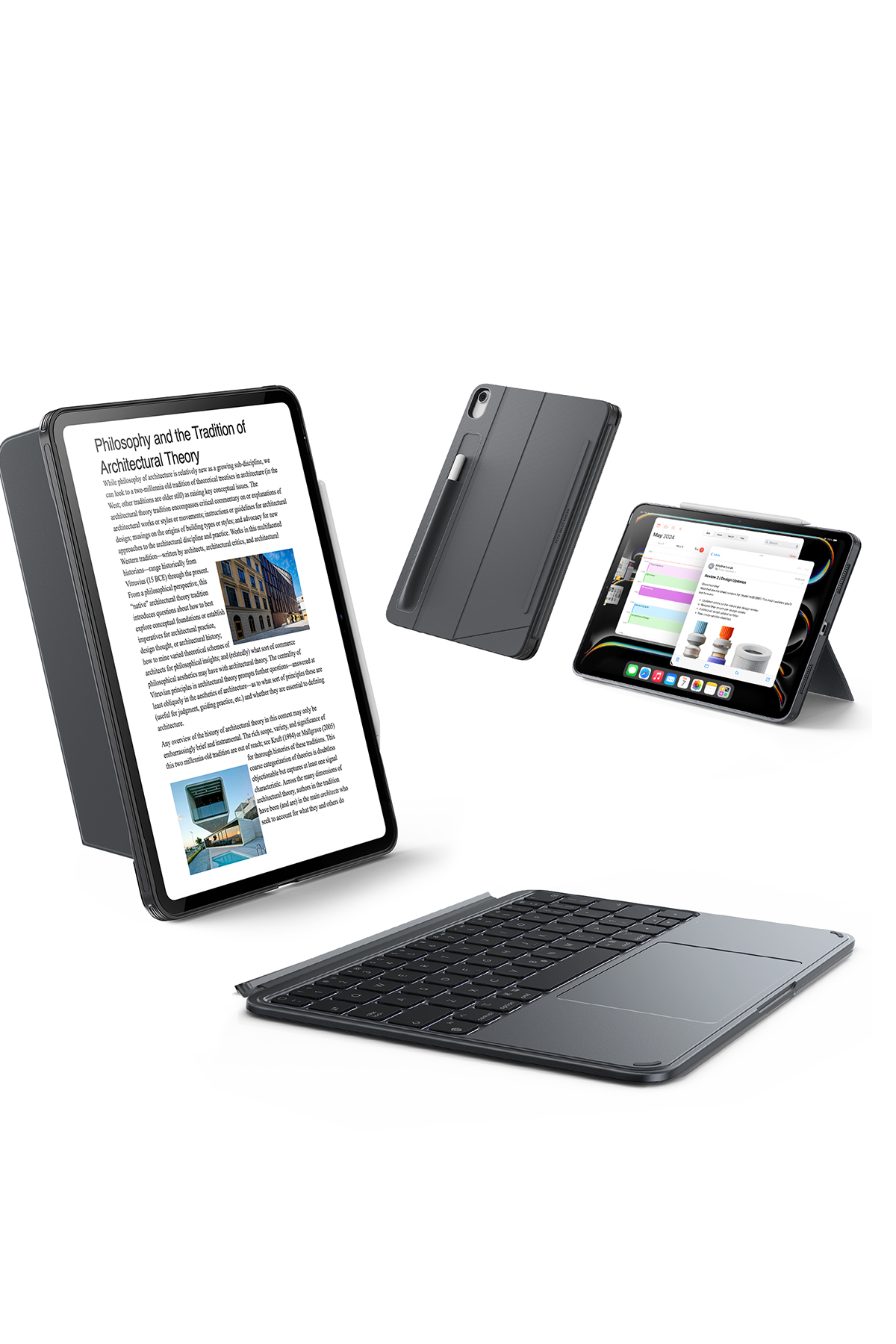 ESR Apple iPad 2022 10.9 (10.nesil) Shift Manyetik Klavyeli Tablet Kılıfı - Gri