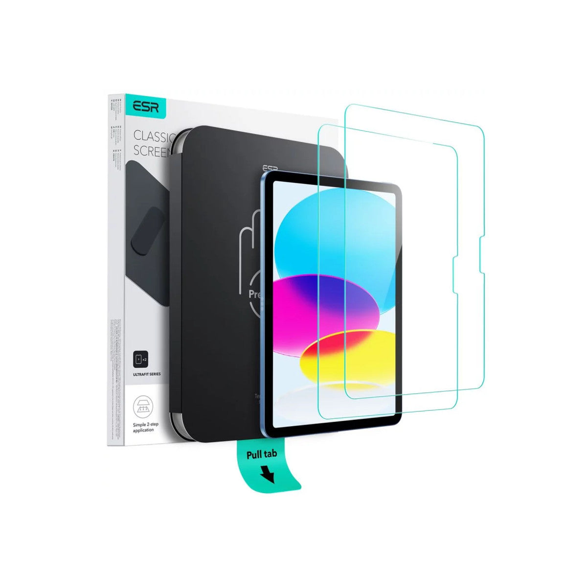 ESR Apple iPad 2025 10.9 (10.Nesil) UltraFit Classic AutoKit 2 Adet Tablet Cam Ekran Koruyucu