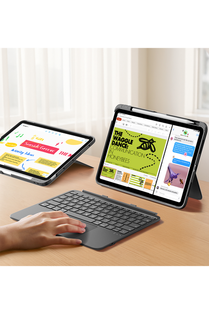 ESR Apple iPad Air 11 (2024) Flex Klavyeli Tablet Kılıfı - Gri