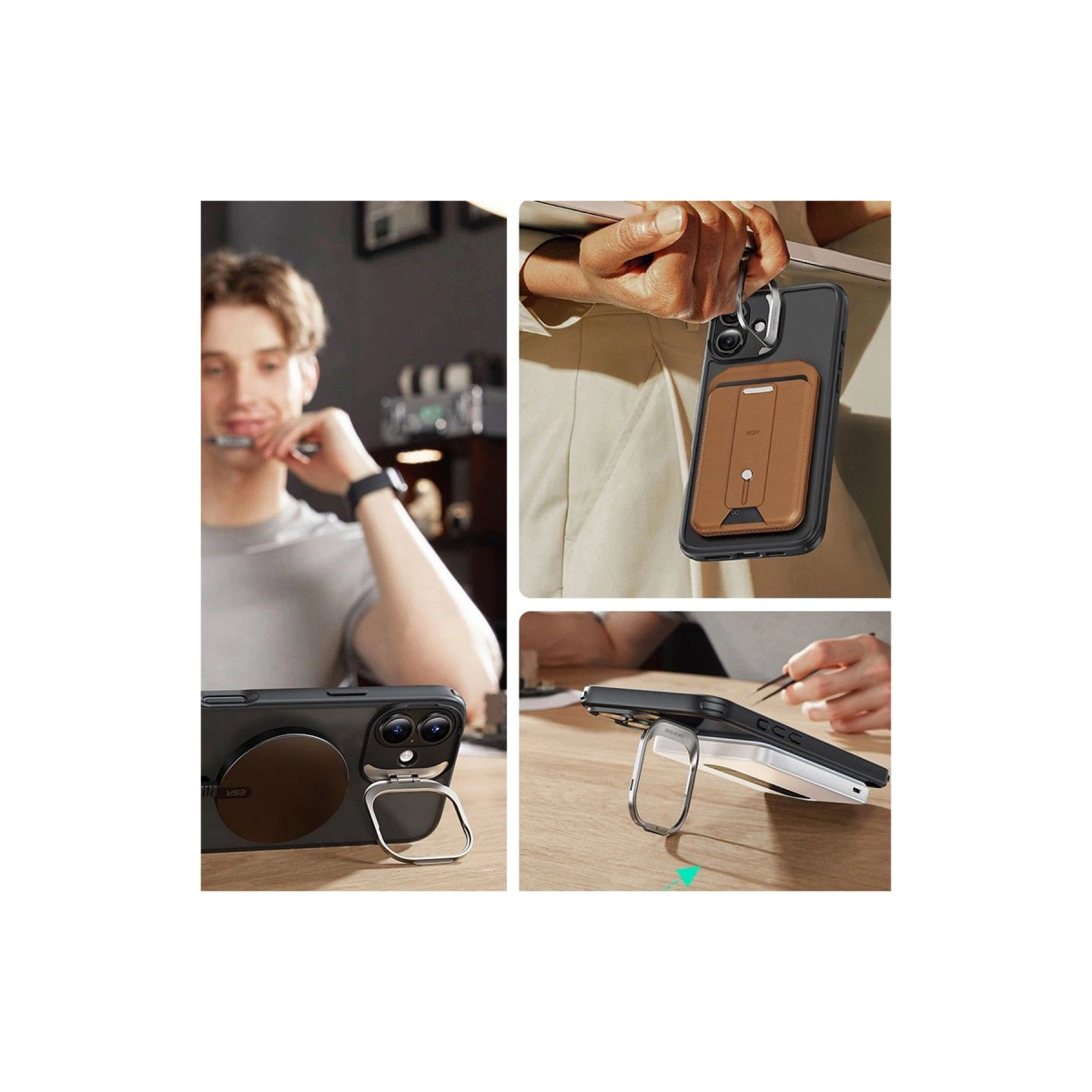 ESR Apple iPhone 16 Classic Hybrid Magsafe Standlı Kapak + Cam Hediyeli Set