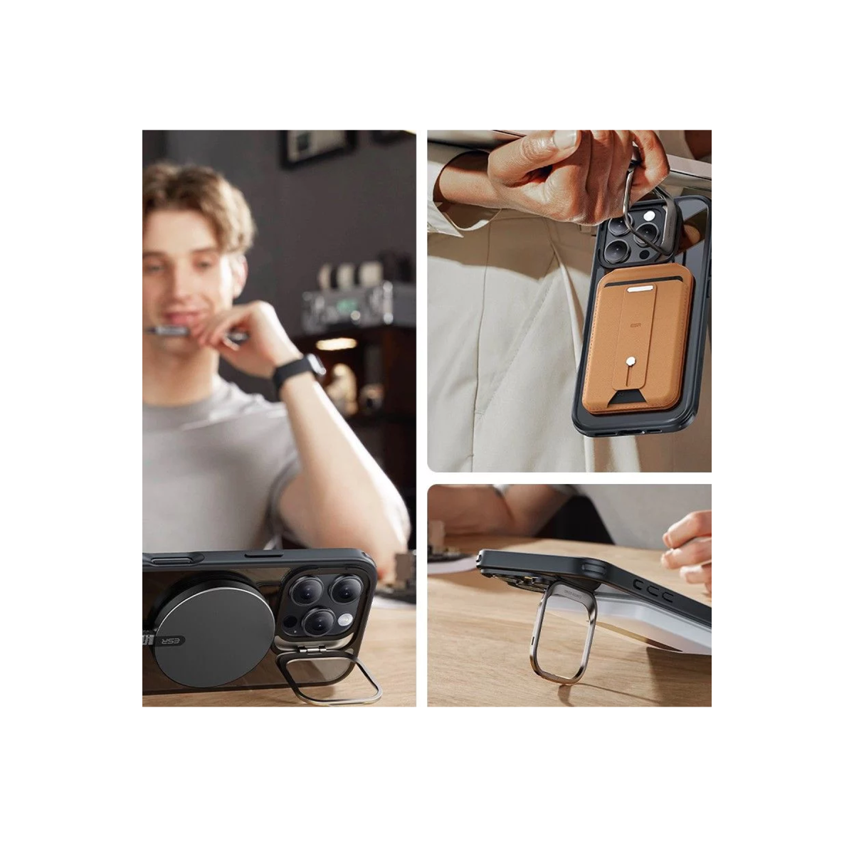 ESR Apple iPhone 16 Pro Classic Hybrid Magsafe Standlı Kapak + Cam Hediyeli Set