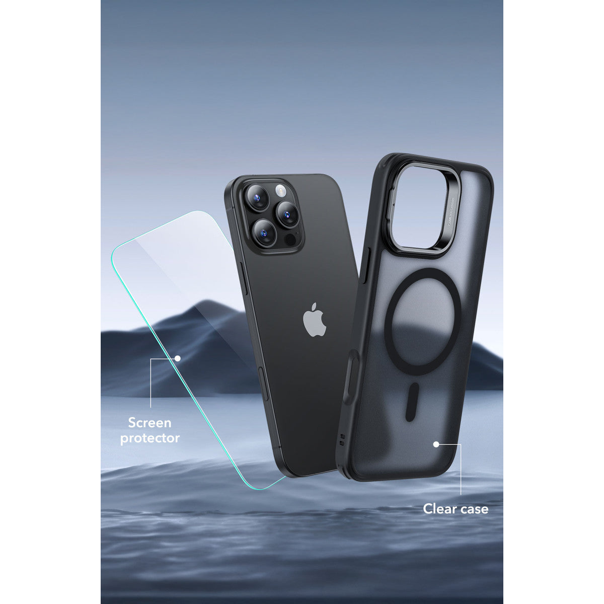 ESR Apple iPhone 16 Pro Classic Hybrid Magsafe Standlı Kapak + Cam Hediyeli Set