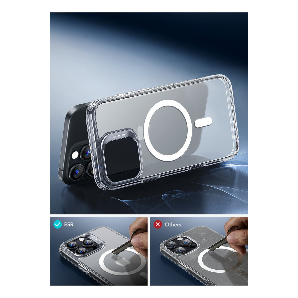 ESR Apple iPhone 16 Pro Max Classic Hybrid Magsafe Kapak + Cam Hediyeli Set
