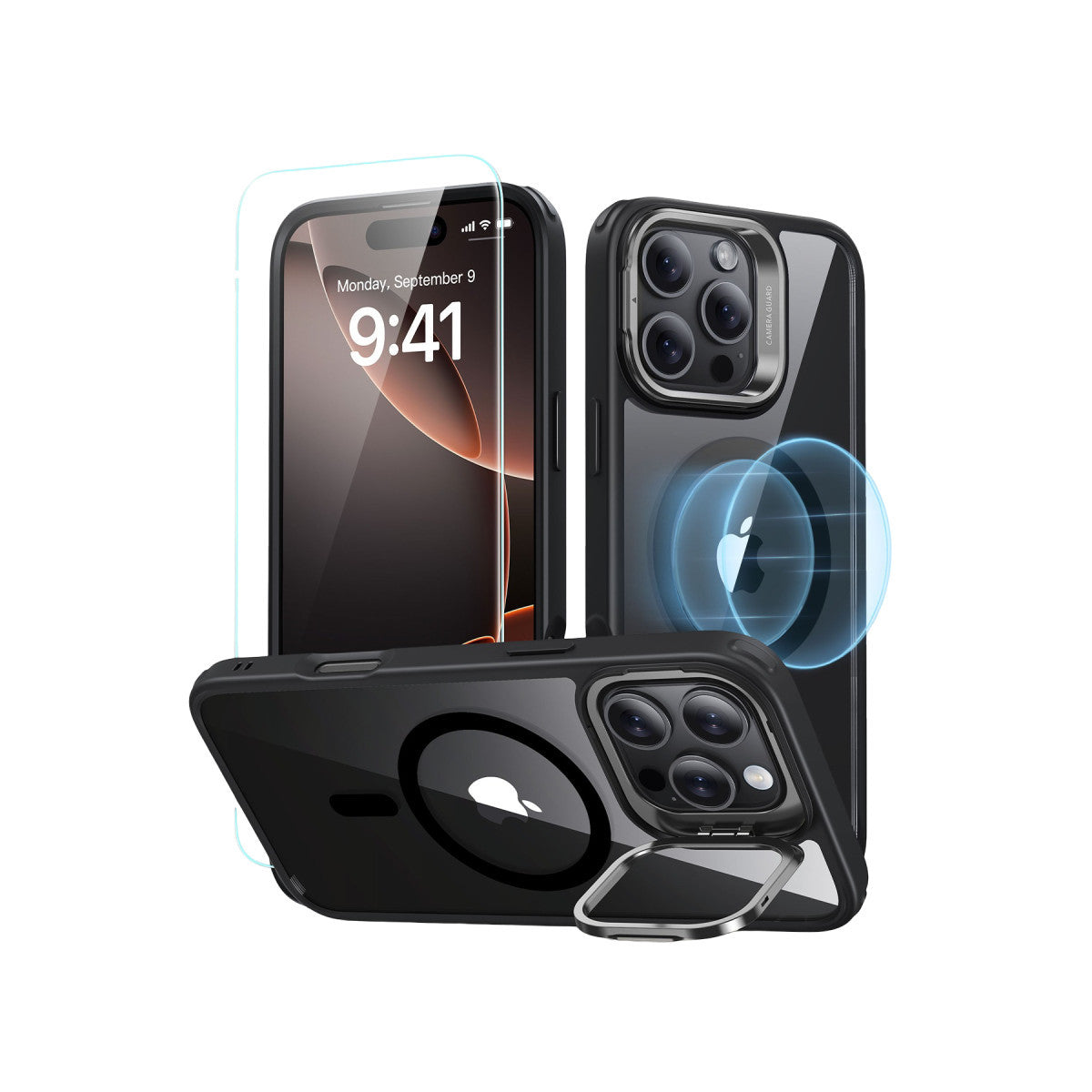 ESR Apple iPhone 16 Pro Max Classic Hybrid Magsafe Standlı Kapak + Cam Hediyeli Set
