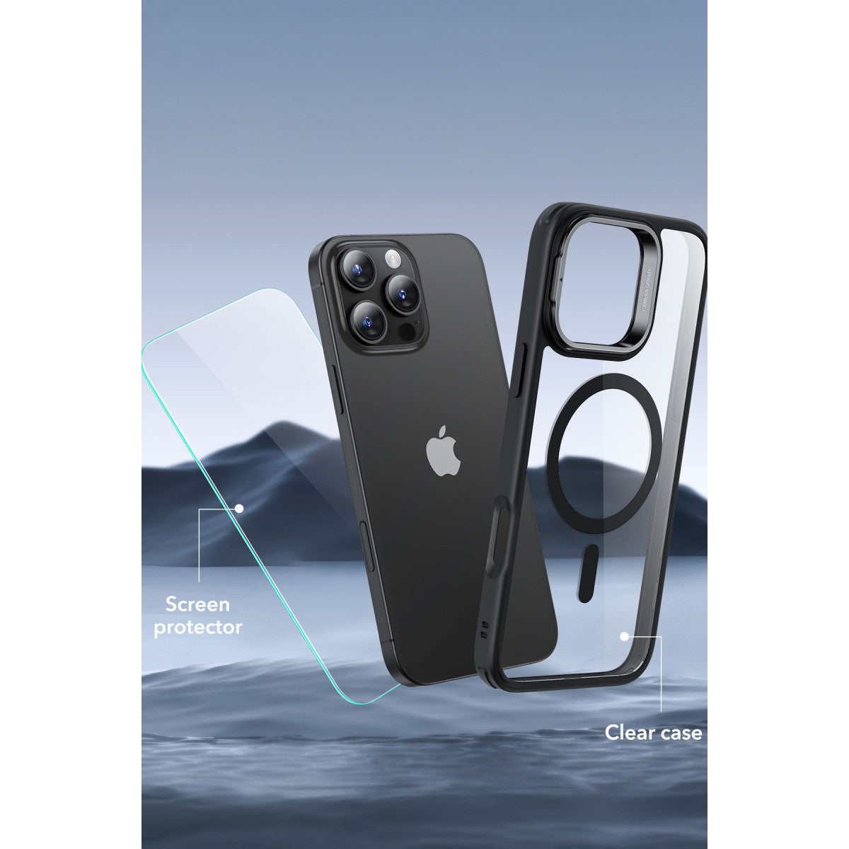 ESR Apple iPhone 16 Pro Max Classic Hybrid Magsafe Standlı Kapak + Cam Hediyeli Set