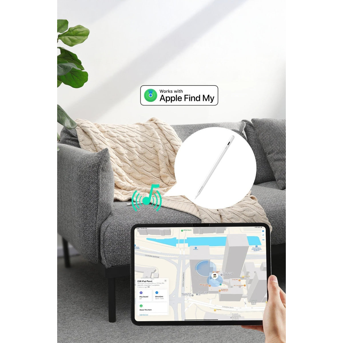 ESR Geo iPad için Apple Find My Özellikli Dijital Dokunmatik Kalem