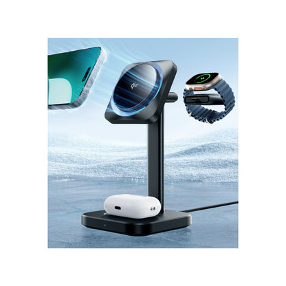 ESR Qi2 CryoBoost 3in1 Telefon, Saat ve Airpods İçin Magsafe Destekli Masaüstü Şarj Seti