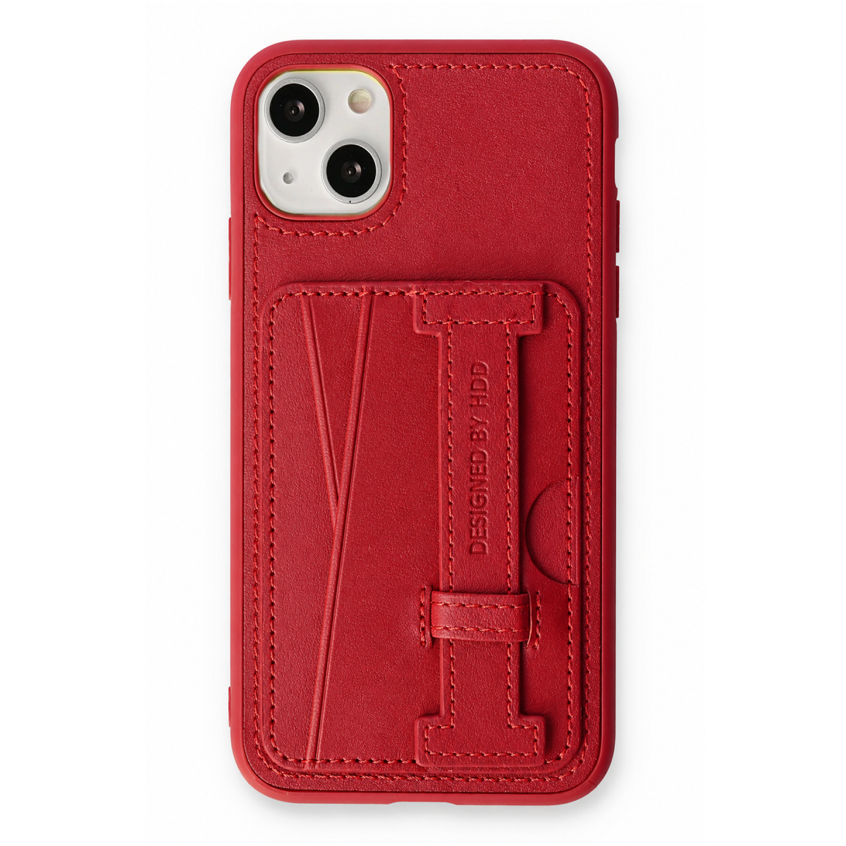 HDD Apple iPhone 13 Kılıf HD Deri Kartvizitli Kapak - Kırmızı