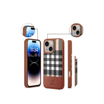 HDD Apple iPhone 14 HBC-218 Kartlıklı Manyetik Kapak - Mor