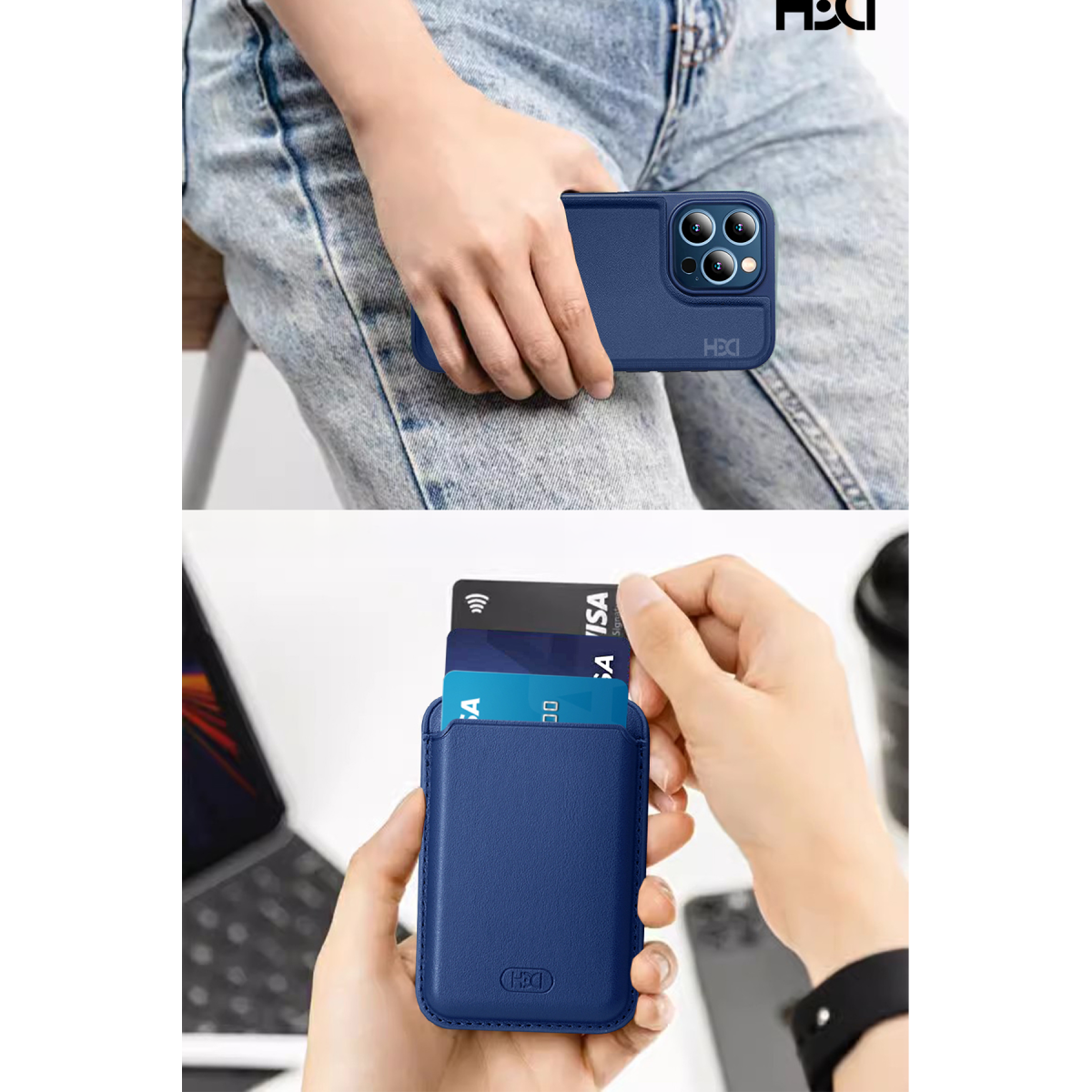 HDD Apple iPhone 15 HBC-009 Kartvizitli Maynetik Kapak - Yeşil