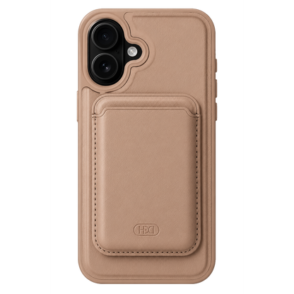 HDD Apple iPhone 16 HBC-009 Kartvizitli Maynetik Kapak - Çöl Titanyum