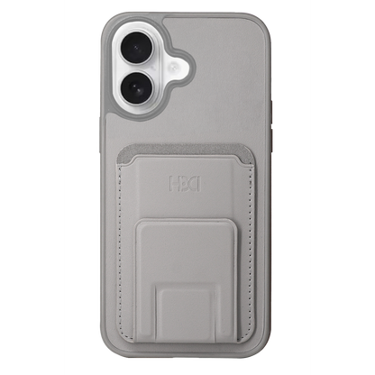 HDD Apple iPhone 16 HBC-021 Kartvizitli Standlı Maynetik Kapak - Titan Gri