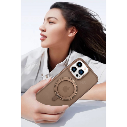 HDD Apple iPhone 16 HBC-304 Orbito 360 Döner Standlı Manyetik Kapak - Çöl Titanyum