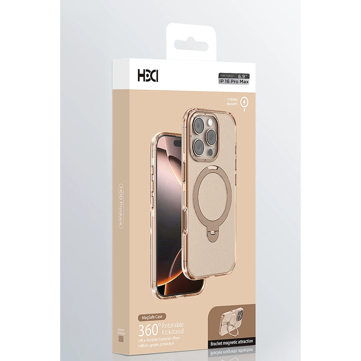 HDD Apple iPhone 16 Pro Max HBC-338 Andes Magsafe Standlı Kapak - Siyah