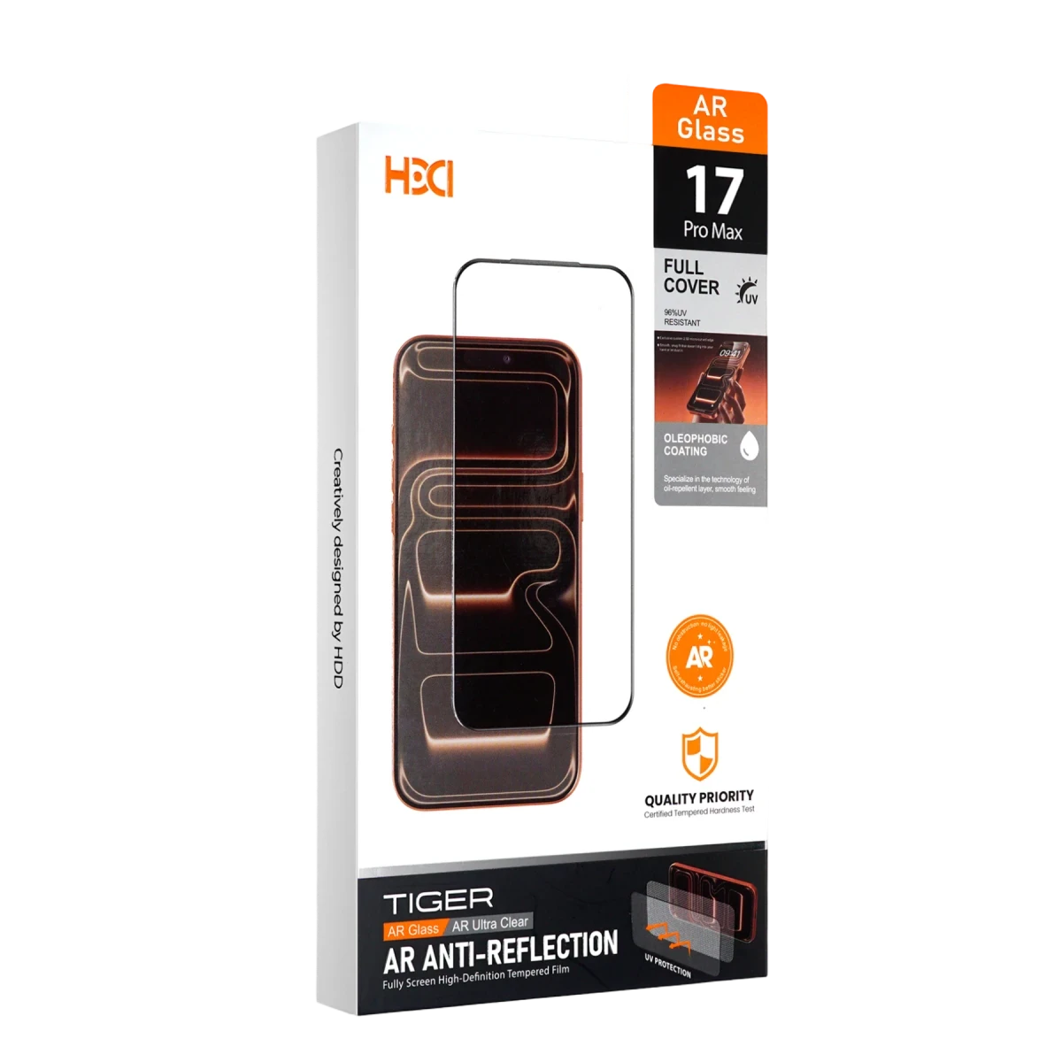 HDD Apple iPhone 17 Pro Max Tiger AR Cam Ekran Koruyucu - Siyah