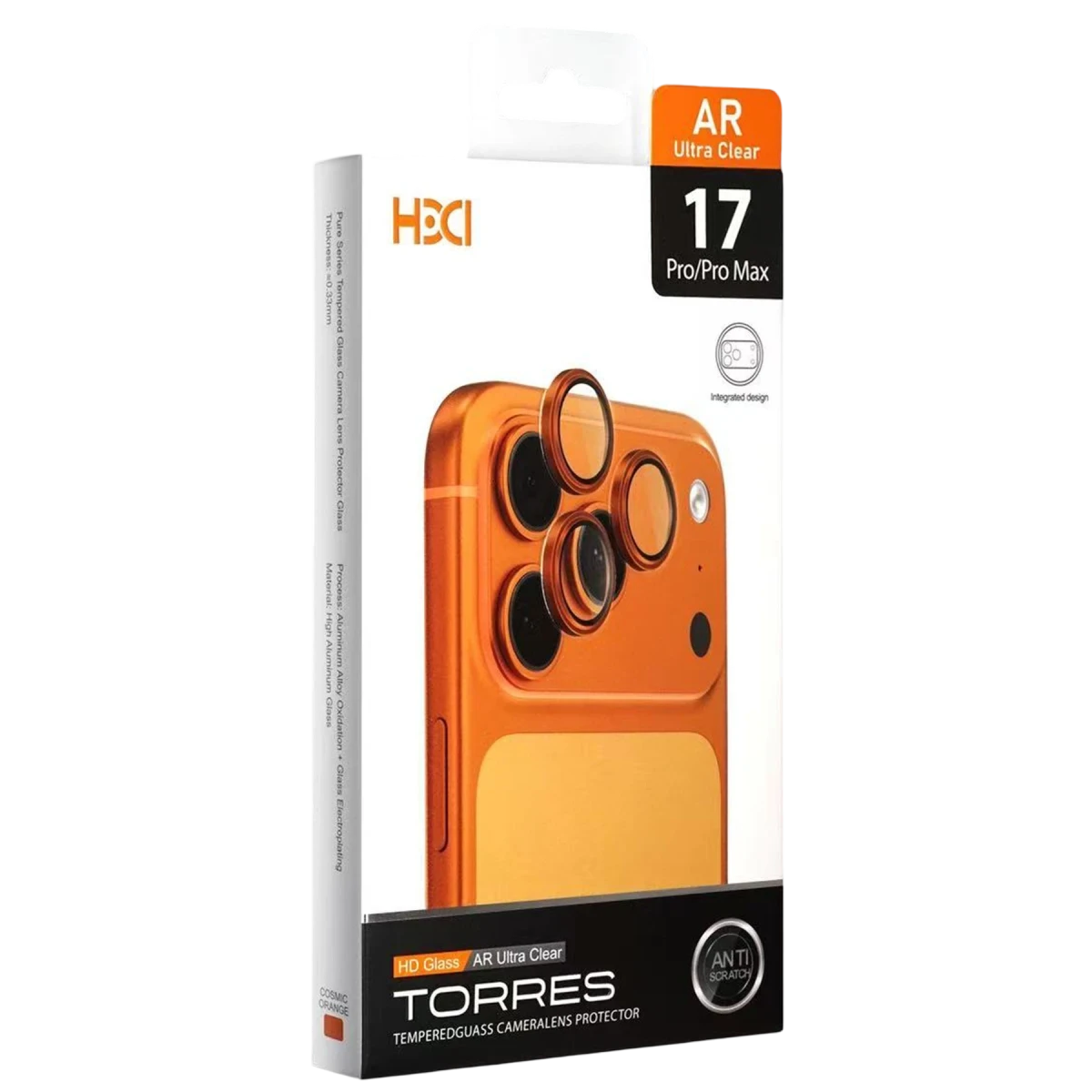 HDD Apple iPhone 17 Pro Max Torres Kamera Lens Koruyucu - Turuncu