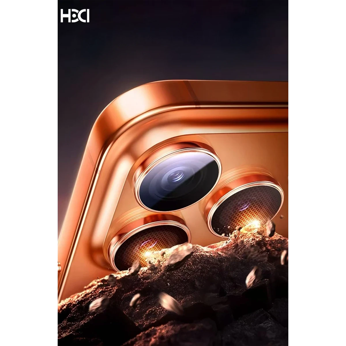 HDD Apple iPhone 17 Pro Max Torres Kamera Lens Koruyucu - Turuncu