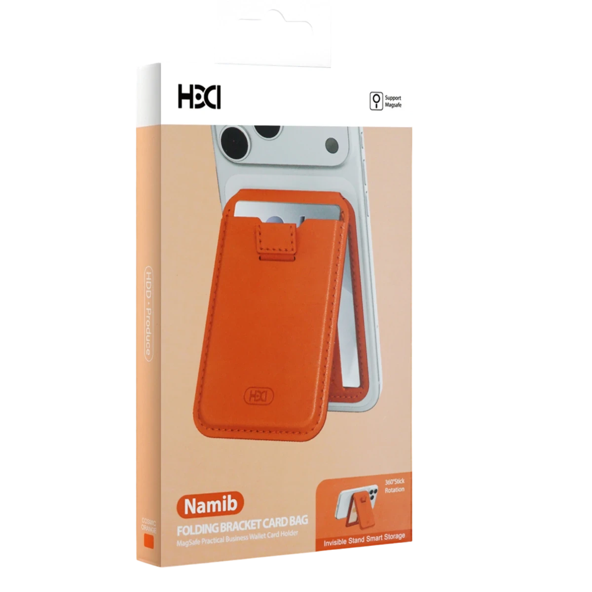 HDD HS-020 Namib Stant Özellikli Magsafe Kartlık - Turuncu