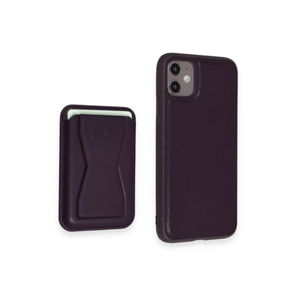HDD Apple iPhone 11 Kılıf HD Deri Luxury Magnet Kartvizitli Kapak - Derin Mor