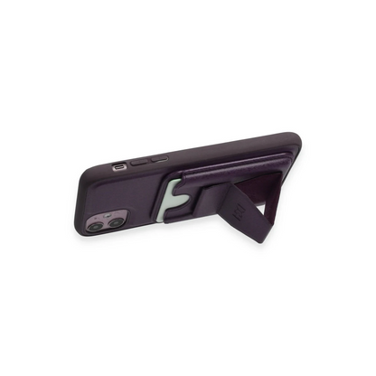 HDD Apple iPhone 11 Kılıf HD Deri Luxury Magnet Kartvizitli Kapak - Derin Mor