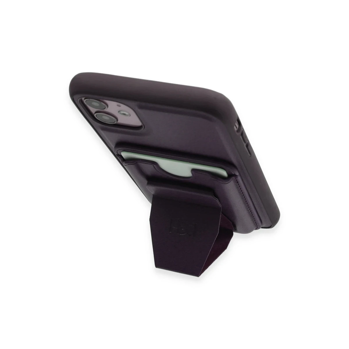 HDD Apple iPhone 11 Kılıf HD Deri Luxury Magnet Kartvizitli Kapak - Derin Mor