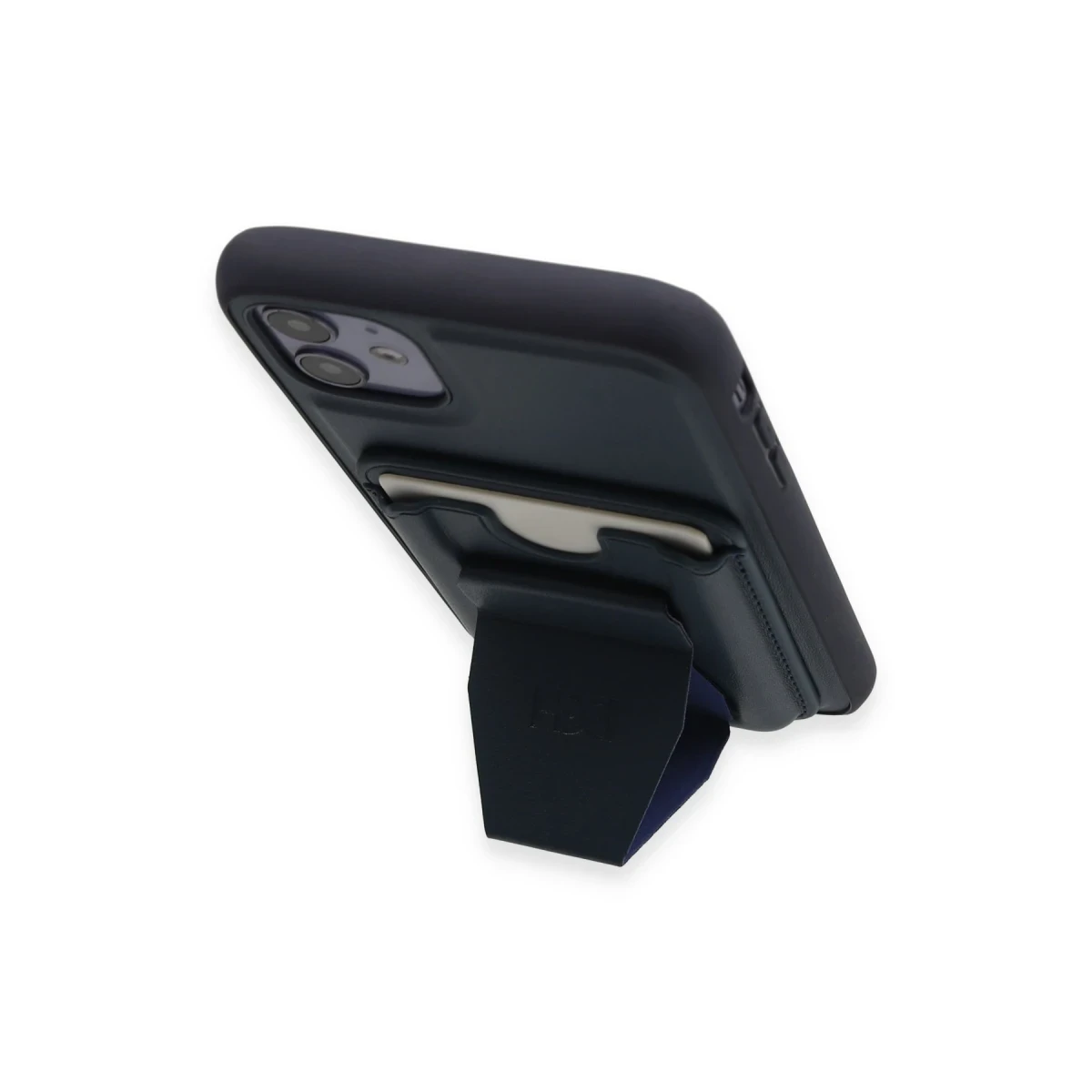 HDD Apple iPhone 11 Kılıf HD Deri Luxury Magnet Kartvizitli Kapak - Lacivert