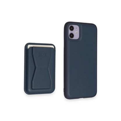 HDD Apple iPhone 11 Kılıf HD Deri Luxury Magnet Kartvizitli Kapak - Lacivert