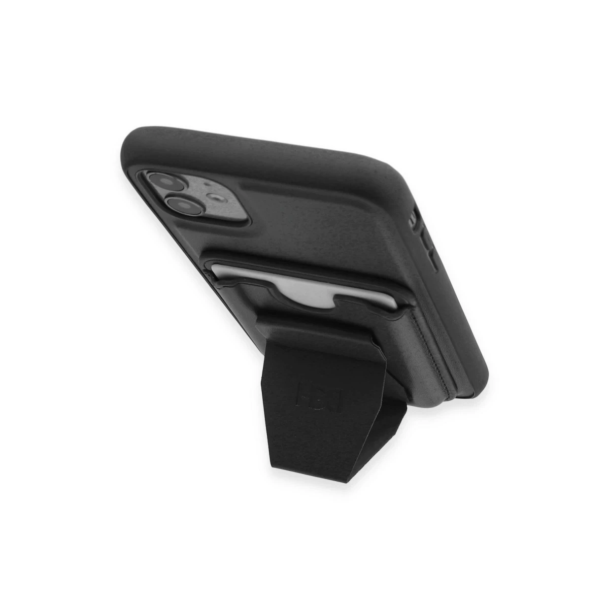 HDD Apple iPhone 11 Kılıf HD Deri Luxury Magnet Kartvizitli Kapak - Siyah