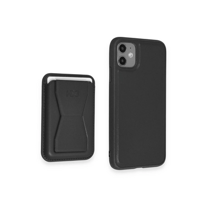 HDD Apple iPhone 11 Kılıf HD Deri Luxury Magnet Kartvizitli Kapak - Siyah