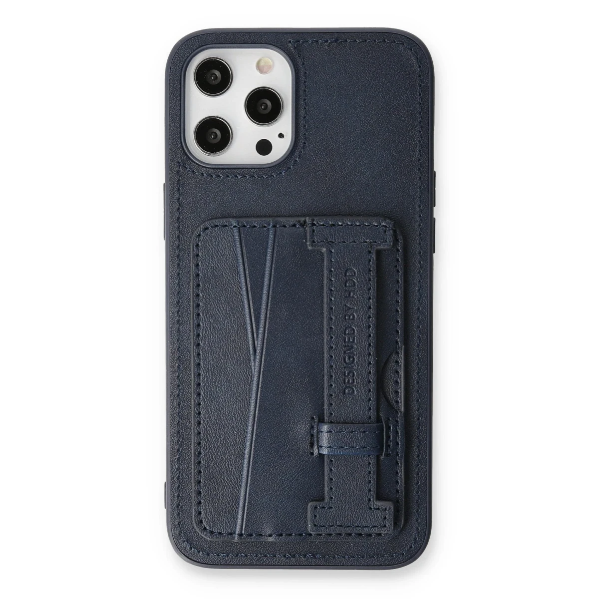 HDD Apple iPhone 12 Pro Max Kılıf HD Deri Kartvizitli Kapak - Lacivert